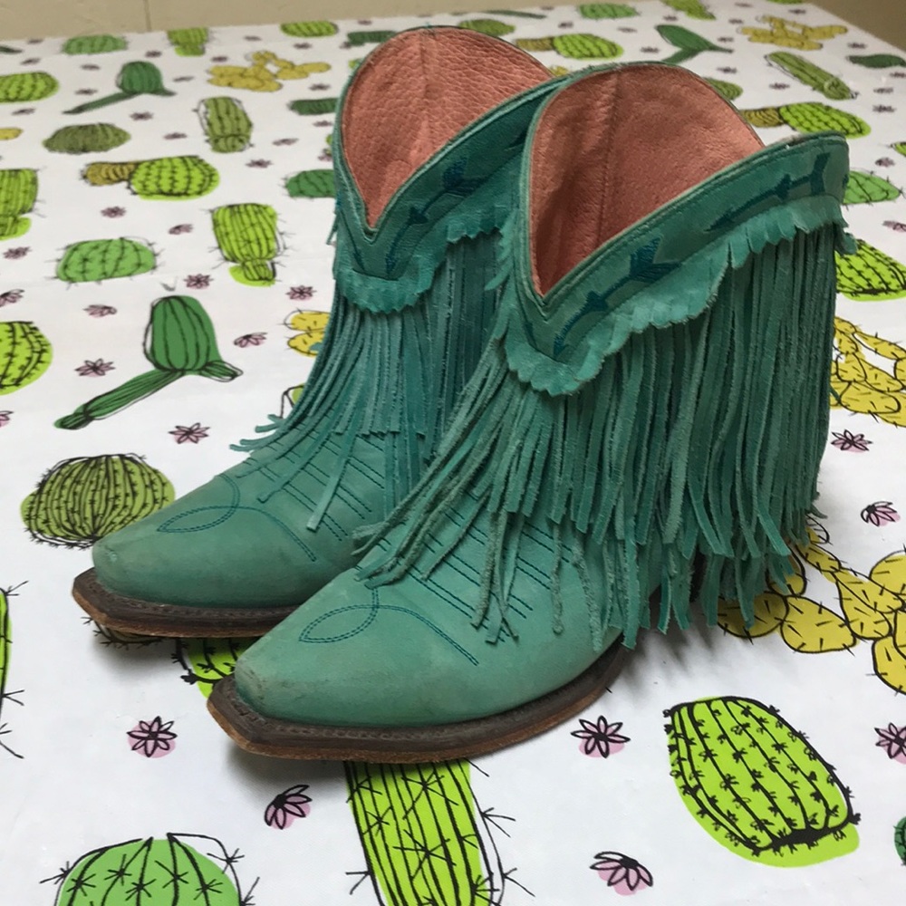 Junk Gypsy by Lane boots turquoise fringe booties